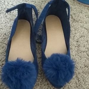 Blue ballet flats